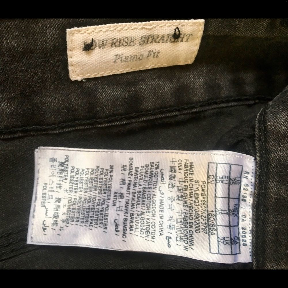 Sz 25 faded black / gray grey low rise guess jeans - Picture 5 of 5